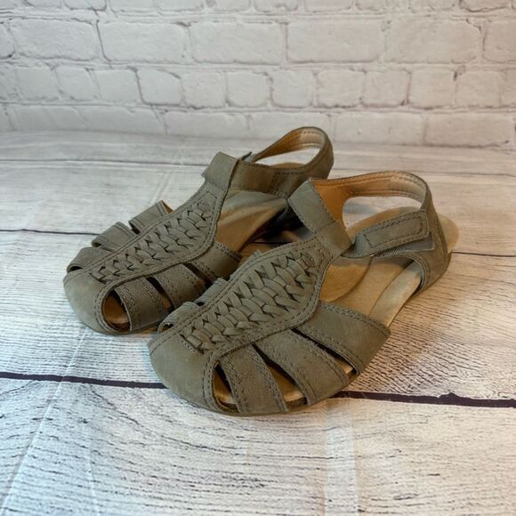 Earth Tan Sandals Strappy Design Low Sole - Picture 1 of 5